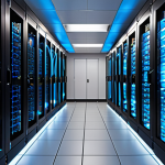 ** A visually striking server room. Shiny new servers are visible, with a focus on RAM sticks and SSD drives. Network cables should glow with data transfer activity. The overall tone is modern and efficient. Prompt: "Modern server room with glowing network cables, high-speed RAM, and fast SSD storage. Focus on data transfer and efficiency."

**