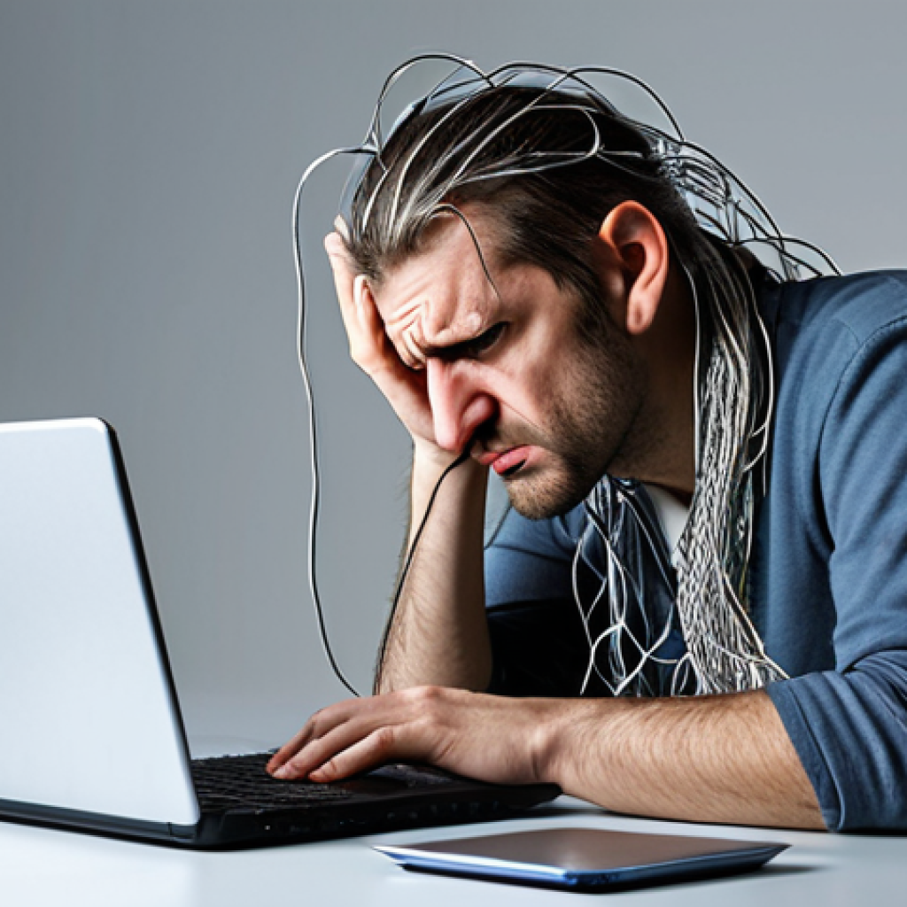 **

A stressed programmer staring at a slow-loading webpage on a laptop, frustrated, with database icons and tangled SQL code visible in the background. The scene conveys the feeling of dealing with SQL performance issues.

**