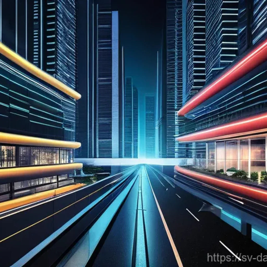 데이터 정규화와 비정규화의 장단점 - **Prompt:** A visually intricate and highly organized futuristic city made of data, embodying the co...