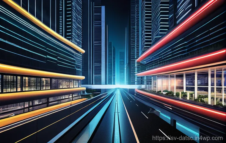 데이터 정규화와 비정규화의 장단점 - **Prompt:** A visually intricate and highly organized futuristic city made of data, embodying the co...