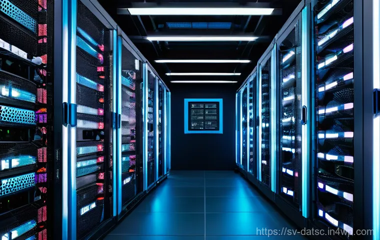 데이터베이스 성능을 위한 하드웨어 최적화 - **An immersive, close-up shot illustrating the synergy of RAM and NVMe SSDs in a high-performance da...