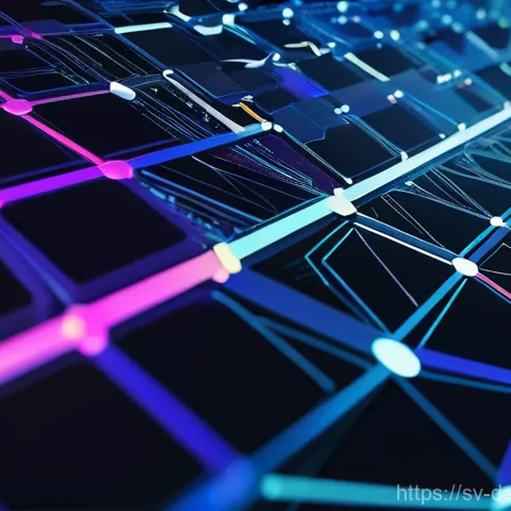 데이터베이스 결합 성능 최적화 기법 - **Prompt:** An abstract, high-tech visualization of database systems achieving seamless integration ...
