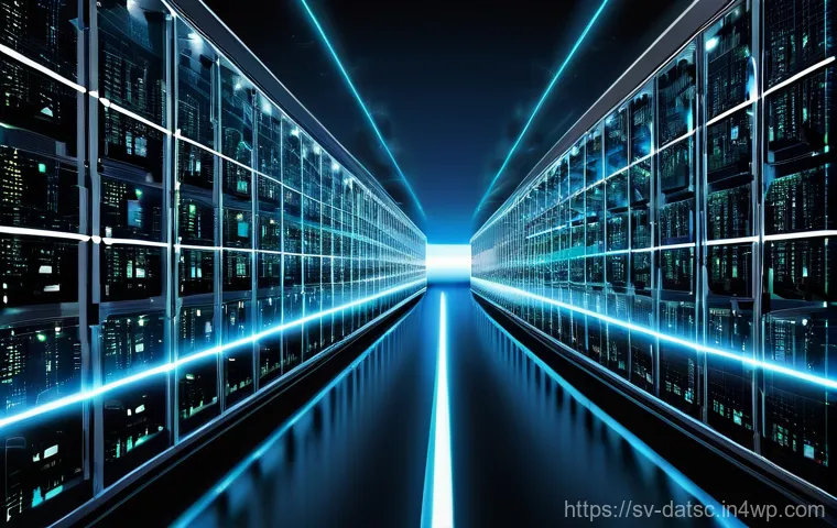 데이터베이스 성능을 위한 네트워크 최적화 기법 - **Prompt:** "An artistic, high-angle view of a vast, distributed cloud database architecture, showca...